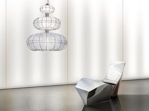 Moon chandelier, Lámpara moderna con luces en 3 niveles, formas simples