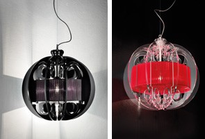 Sphera chandelier, Lámpara de suspensión moderno con elementos de plexiglás