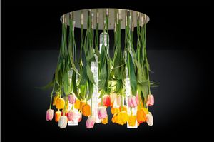Flower Power Tulip Round, Araa compuesta de flores artificiales