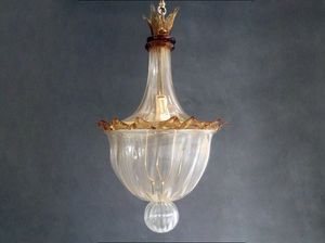 LINTERNA MAIA, Lámpara clásica en vidrio soplado ámbar