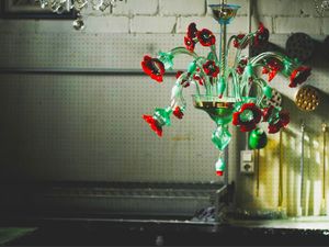 PAPAVERI, Araa con flores de pasta de vidrio coloreada