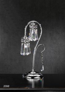 Art. 2098 Orion, Lámpara de mesa fabricada en latón cromado con cristal