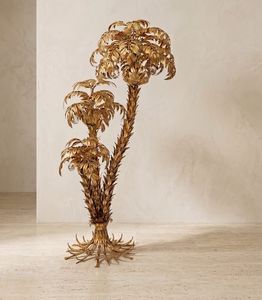 2075/9 Palma dorada, L�mpara de pie con forma de palmera y acabado dorado