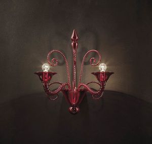 Art. VO 125/A/2, Lmpara de pared en cristal de Murano rojo.