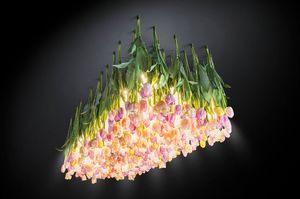 Flower Power Tulip, Araa con flores y cilindros de vidrio