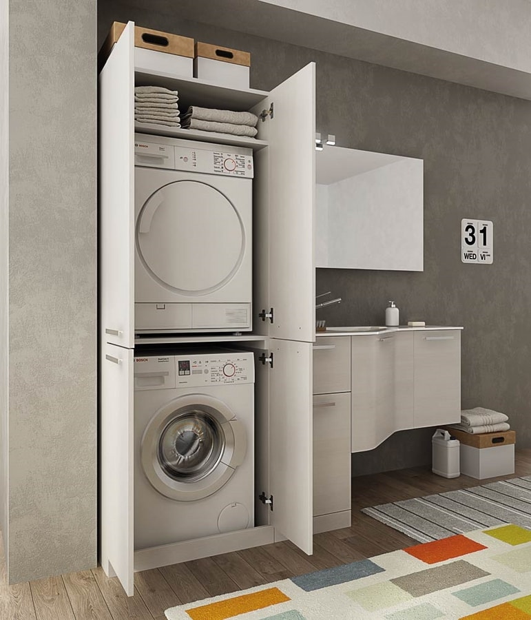 Mueble lavadero con puertas batientes con lavabo. IDFdesign