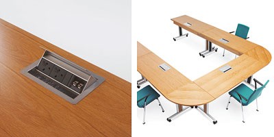 Configure-8 Flip Top, Mesa plegable con ruedas para salas de reuniones y conferencias