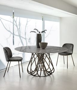 Infinito, Mesa elegante y sofisticada con base de metal