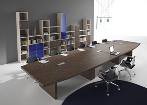 Titano comp.7, Mesa de madera para la sala de reuniones, con diferentes acabados