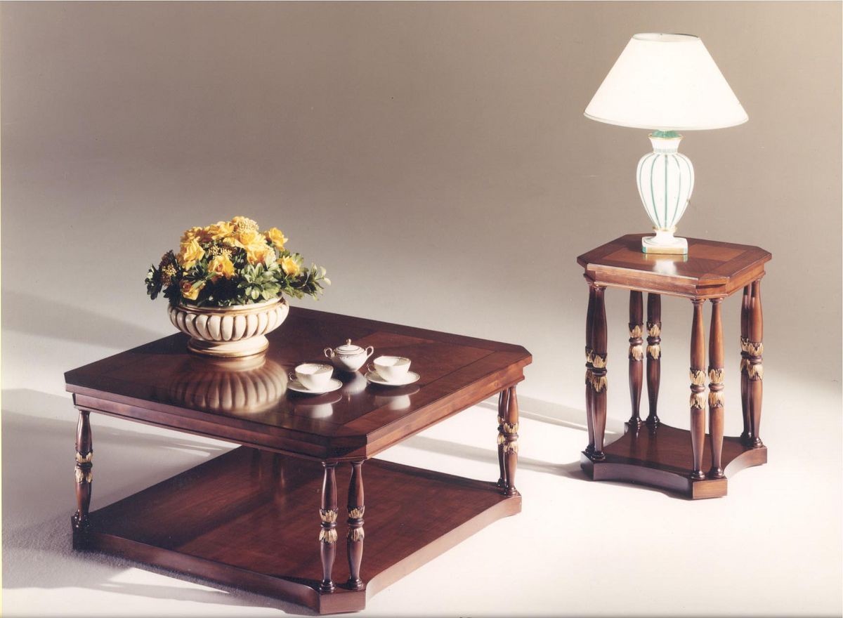 Mesa de centro cuadrada de madera para salas de estar de estilo clásico IDFdesign
