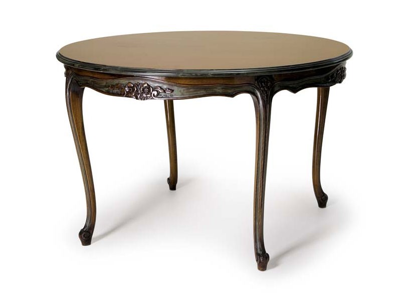 Art.157 dining table, Mesa redonda de comedor de madera, de estilo Luis XV