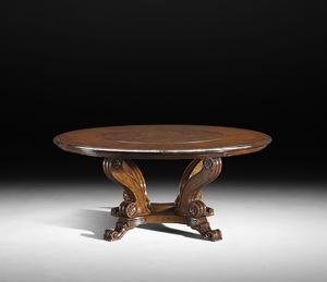 Art. 805/LSNO mesa, Mesa redonda con lazy susan, estilo renacentista