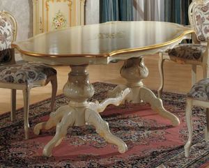 Brianza mesa en forma, Mesa clásica, con pintura decorativa
