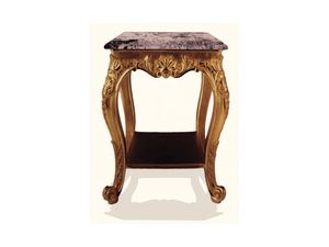 Coffe Table art. 306, Mesa de centro de madera con tablero de mármol negro
