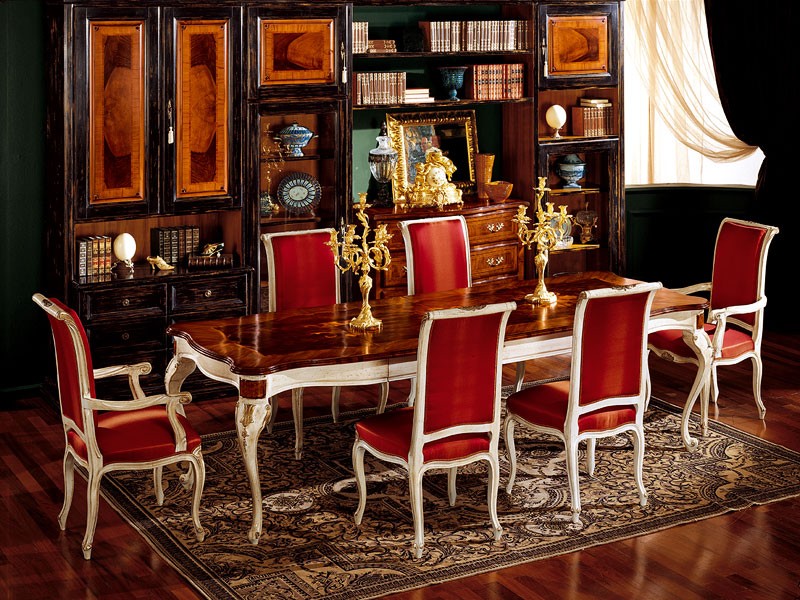 Display table 829, Mesa de comedor de madera, de estilo clásico de lujo