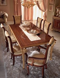 Giotto mesa, Mesa extensible, piernas con acabado en oro brillante