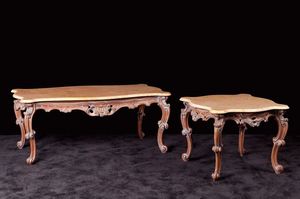 Symphony Coffee & Side tables, Mesas talladas ideales para salas de estar en estilo rococ