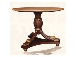 Table art. Croco, Mesa de comedor de madera con tablero de mármol rojo