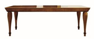 Tretyakov CH.0101, Mesa rectangular extensible en madera de nogal, para ambientes clásicos