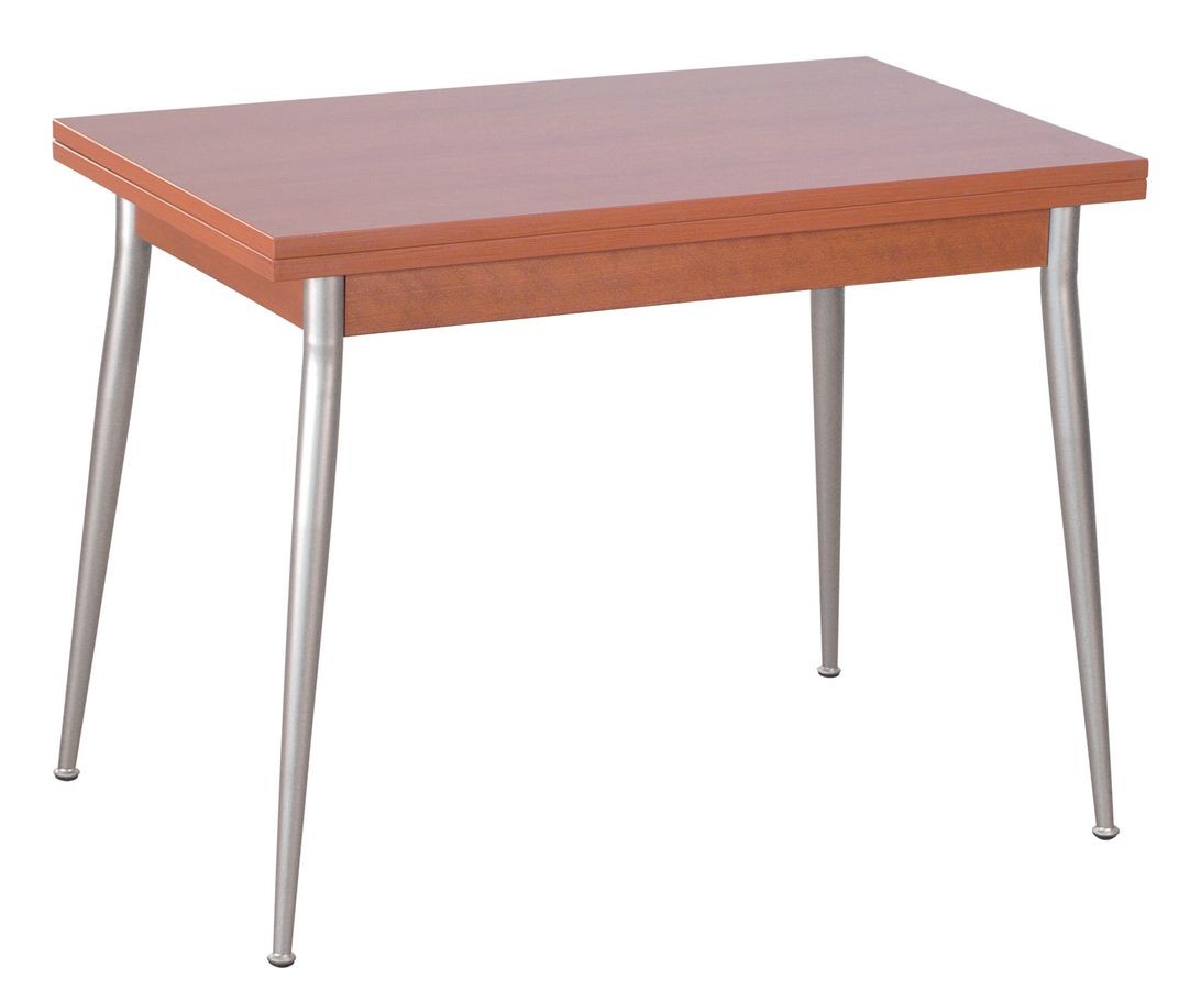 mesa plegable de madera con patas de hierro
