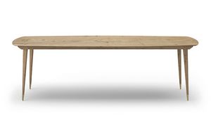 Tabla Coco 061, Mesa de madera rectangular con bordes biselados