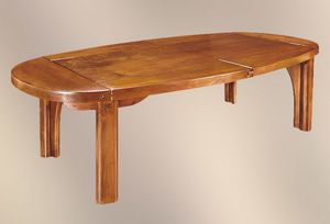 191, Mesa de madera maciza, con tapa oval.