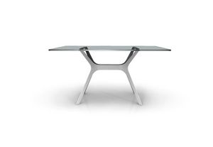 Verano - M, Mesa al aire libre con tapa de cristal, mesa rectangular aptos para el exterior