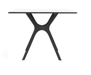 Vesta, Mesa cuadrada para el aire libre, mesa con tapa de cristal adecuado para bar