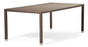 Lotus mesa 2, Mesa de aluminio cubierto de fibra tejida, para jardines