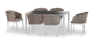 TAVOLO BODRUM, Mesa de jardn con tapa de cristal