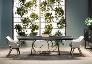 Rodin mesa, Mesa con base de metal y tapa de m�rmol.