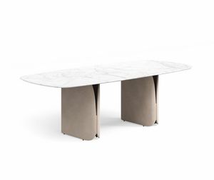 Tight 0576, Mesa con bases cubiertas de tela o cuero