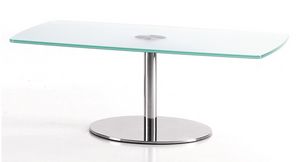 BASIC 854 C, Mesa rectangular con base metlica y tapa de cristal