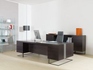 Deck Leader executive desk, Amplio escritorio, madera y metal, ideal para la oficina ejecutiva
