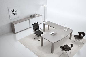 Odeon type A, Muebles de oficina moderna, escritorio con contenedor de lado