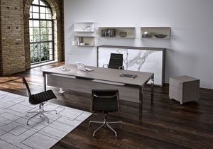 Zefiro comp.4, Mesa de aluminio rectangular para oficinas operativas