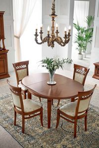 Art. 71CI58, Mesa de comedor de estilo cl�sico, con tapa ovalada extensible