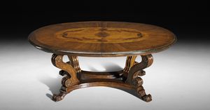 Art. 827 mesa, Mesa de estilo renacentista, tapa ovalada extensible