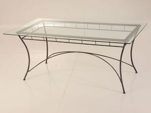 Modern Table, Mesa con tapa de cristal para al aire libre
