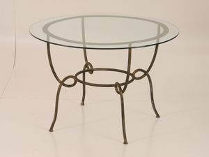 Round Table Viola, Mesa redonda con tapa de cristal, para uso en exteriores