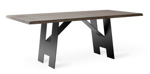 ACCA, Rstica mesa con tablero de madera antigua slida