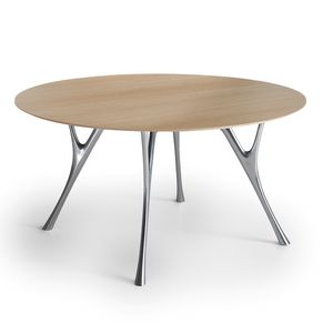 Pegaso wood, Mesa con tapa de madera, disponible en diferentes formas y tama�os.