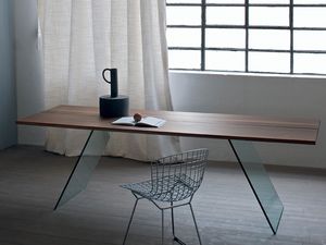 Flyer mesa, Mesa con base de cristal, mesa de saln con diseo minimalista