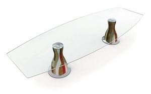 NARCISO E3.0 SQUARED, Mesa de diseo, madera y vidrio, ideal para comedores lineales moderna