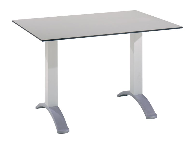 Table 120x80 cod. 07, Mesa rectangular con la base 2 columnas de aluminio