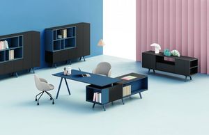 Lay Executive comp. 01, Mobiliario de oficina ejecutivo, acabado azul y antracita