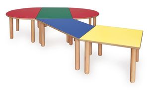 ITALIA COLLECTION, Mesa modular para los niños, de madera, de diferentes colores, para las escuelas y jardines de infantes