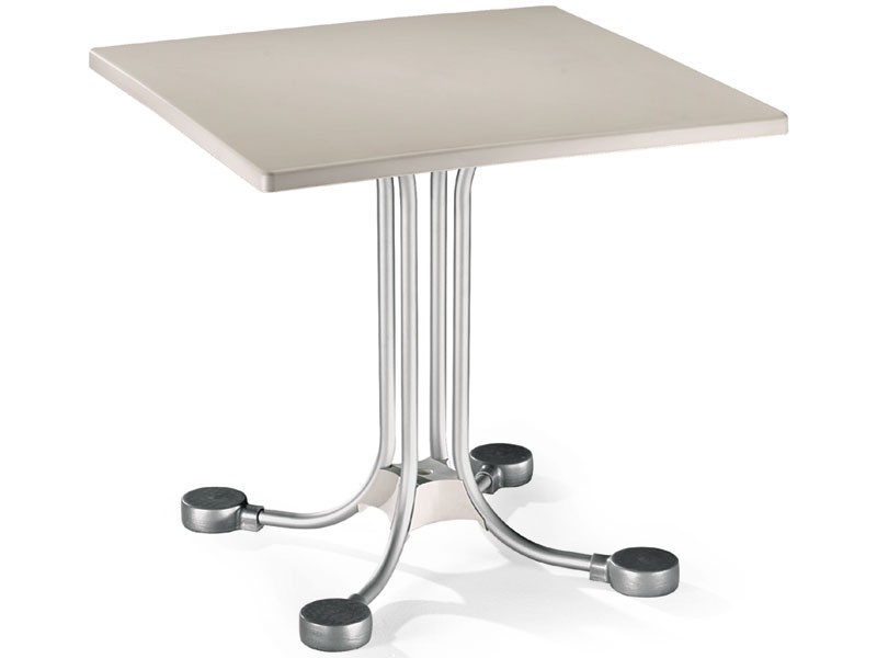 Table 80x80 cod. 23, Bar mesa cuadrada con contrapesos de aluminio