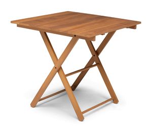 Mesa IR 80x80, Mesa plegable cuadrada en madera de iroko