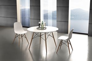 Art. 644 Shell Table, Mesa de cocina redonda con tapa laminada